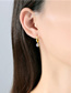 Fashion Rose Gold Metal Diamond Eye Earrings