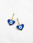 Fashion Dark Blue-3 Metal Drip Oil Eye Earrings