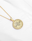 Fashion Rose Gold Metal Diamond Eye Medallion Necklace