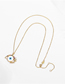 Fashion White Gold Metal Diamond Eye Necklace