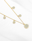 Fashion White Gold Metal Diamond Round Eye Necklace