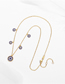 Fashion Golden Color Metal Diamond Round Eye Necklace