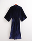 Fashion Blue Velvet Dolman Sleeve Dress