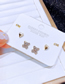 Fashion Gold Copper Inlaid Zirconium Cat's Eye Love Bear Letter Earrings Set