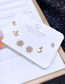 Fashion Gold Bronze Zirconium Sun Star Moon Stud Earrings Set