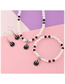 Fashion Red Geometric Pearl Rice Beads Beaded Drop Oil Flame Bracelet Necklace Earrings Set