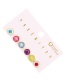 Fashion Color Set Of 6 Brass And Zircon Contrast Round Stud Earrings