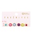 Fashion Color Set Of 6 Brass And Zircon Contrast Round Stud Earrings