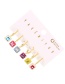 Fashion Color Set Of 6 Copper Inlaid Zircon Contrast Square Earrings