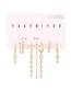 Fashion Gold Set Of 6 Copper Inlaid Zircon Round Earrings