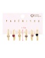 Fashion Color 4-piece Set Of Copper Inlaid Zircon Heart Earrings