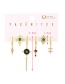 Fashion Color Set Of 6 Brass-inlaid Zircon Cross Diamond Earrings