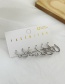 Fashion Silver 6-piece Set Of Copper Inlaid Zircon Heart Earrings