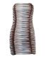 Fashion Brown Polyester Tube Top Sleeveless Dress