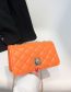 Fashion Orange Pu Diamond Lock Flap Crossbody Bag