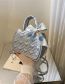 Fashion Silver Pu Heart Pattern Large Capacity Silk Scarf Portable Messenger Bag