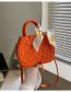 Fashion Orange Pu Heart Pattern Large Capacity Silk Scarf Portable Messenger Bag