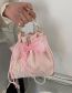 Fashion Pink Bow Magnetic Buckle Crossbody Bag