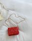 Fashion Pink Pvc Embroidered Thread Heart Flap Crossbody Bag