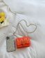 Fashion Orange Pvc Embroidered Thread Heart Flap Crossbody Bag