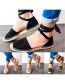 Fashion Grey Hemp Rope Flat Toe Strap Sandals