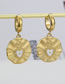 Fashion 219-1 Earrings Titanium Steel Drop Oil Love Heart Geometric Round Earrings