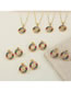 Fashion Gold-plated Color Zirconium S Copper Inlaid Zirconium 26 Letter Round Necklace Stud Earrings Set