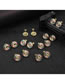 Fashion Gold-plated Zirconium M Copper Inlaid Zirconium 26 Letter Round Necklace Stud Earrings Set