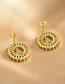 Fashion Gold-plated Zirconium A Copper Inlaid Zirconium 26 Letter Round Stud Earrings