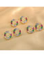 Fashion Gold-plated Zirconium G Copper Inlaid Zirconium 26 Letter Round Stud Earrings
