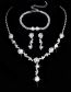 Fashion 836+g006 Three-piece Set Geometric Diamond Necklace Bracelet Earring Set