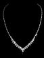 Fashion 832 Two-piece Set Geometric Diamond Necklace And Earrings Set