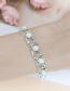 Fashion Silver Geometric Diamond And Pearl Bracelet