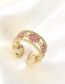 Fashion White Brass Zirconium Heart Open Ring