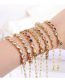 Fashion 6# Brass Set Heart Zirconium Chain Bracelet