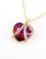 Fashion Colorful Bronze Zirconium Heart Necklace