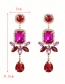 Fashion Red Alloy Diamond Geometric Drop Earrings
