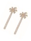 Fashion Gold Alloy Diamond Flower Tassel Earrings