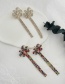 Fashion Gold Alloy Diamond Flower Tassel Earrings