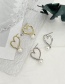 Fashion Silver Copper Pearl Heart Stud Earrings