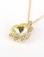 Fashion Yellow Bronze Zirconium Heart Necklace