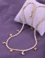Fashion Star And Moon Bronze Zirconium Claw Chain Star And Moon Fringe Necklace