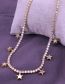 Fashion Moon Bronze Zirconium Claw Chain Moon Fringe Necklace