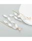 Fashion White Pearl Petal Tassel Drop Earrings