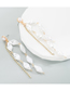Fashion White Pearl Petal Tassel Drop Earrings