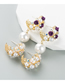 Fashion Big Pearl Alloy Set Pearl Floral Pearl Earrings