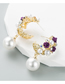 Fashion Big Pearl Alloy Set Pearl Floral Pearl Earrings
