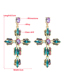 Fashion Color Alloy Diamond Cross Stud Earrings