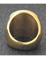 Fashion Small Black Circle Titanium Three Tree Signet Geometric Glossy Ring