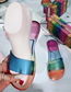 Fashion Colorful Jelly Shoes Pvc Colored Slip-on Flat Slippers